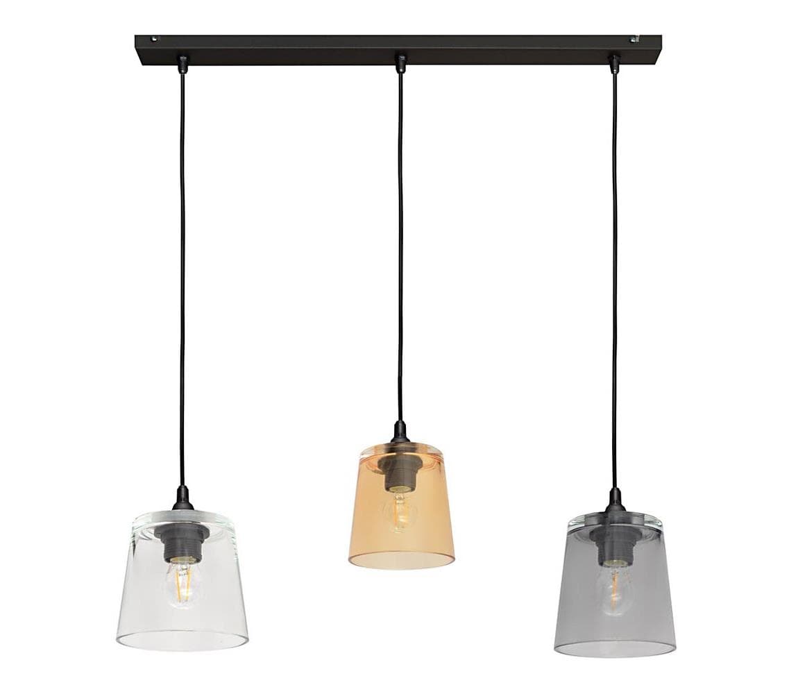 Luster na lanku LUCEA 3xE27/15W/230V W-L 8010/3 BK+MIX 1