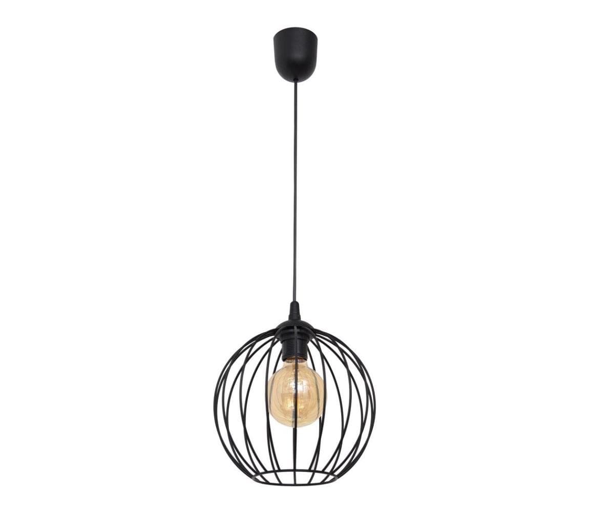 Luster na lanku MERCURE 1xE27/15W/230V W-1388/1 BK+SCW-P BK 1
