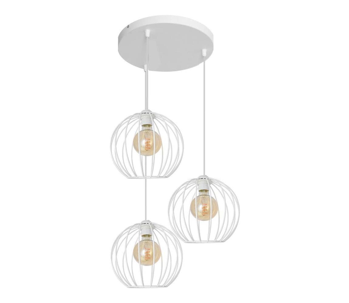 Luster na lanku MERCURE 3xE27/15W/230V biela W-KD 1388/3 WT 1