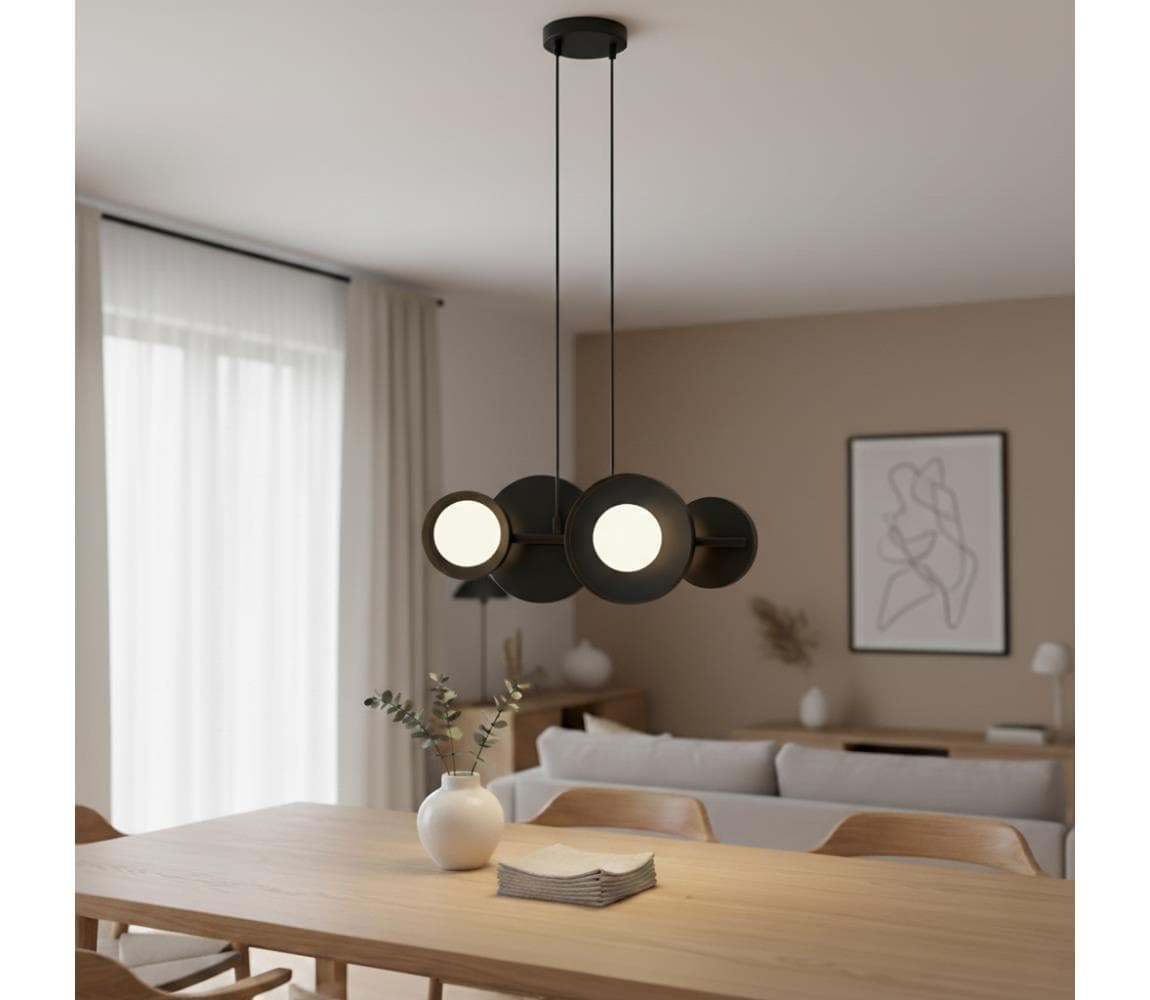 EMIBIG Luster na lanku MODEL 4xG9/8W/230V čierna 1486/4 1