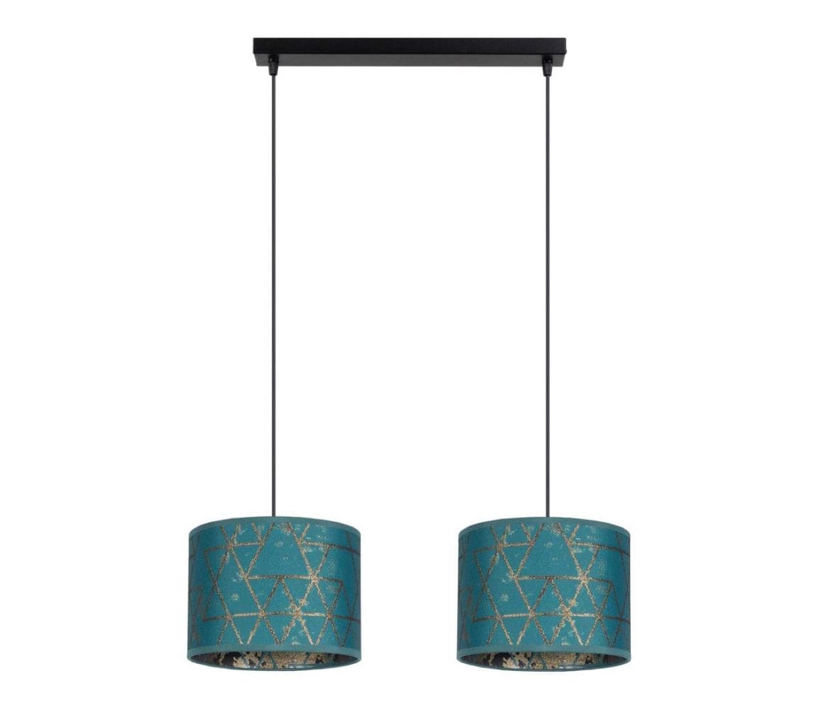Luster na lanku REZO 2xE27/60W/230V tyrkysová 0025 1