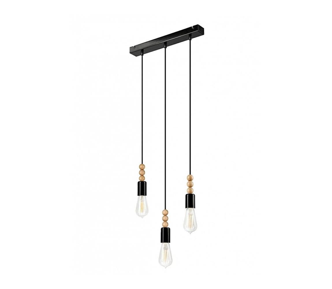 Luster na lanku SIMON 3xE27/60W/230V čierna LM-3.108 BLACK 1