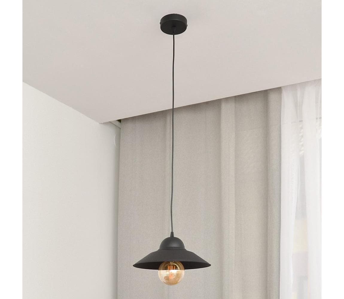 Luster na lanku SORAPIS 1xE27/15W/230V čierna W-2860/1 BK 1