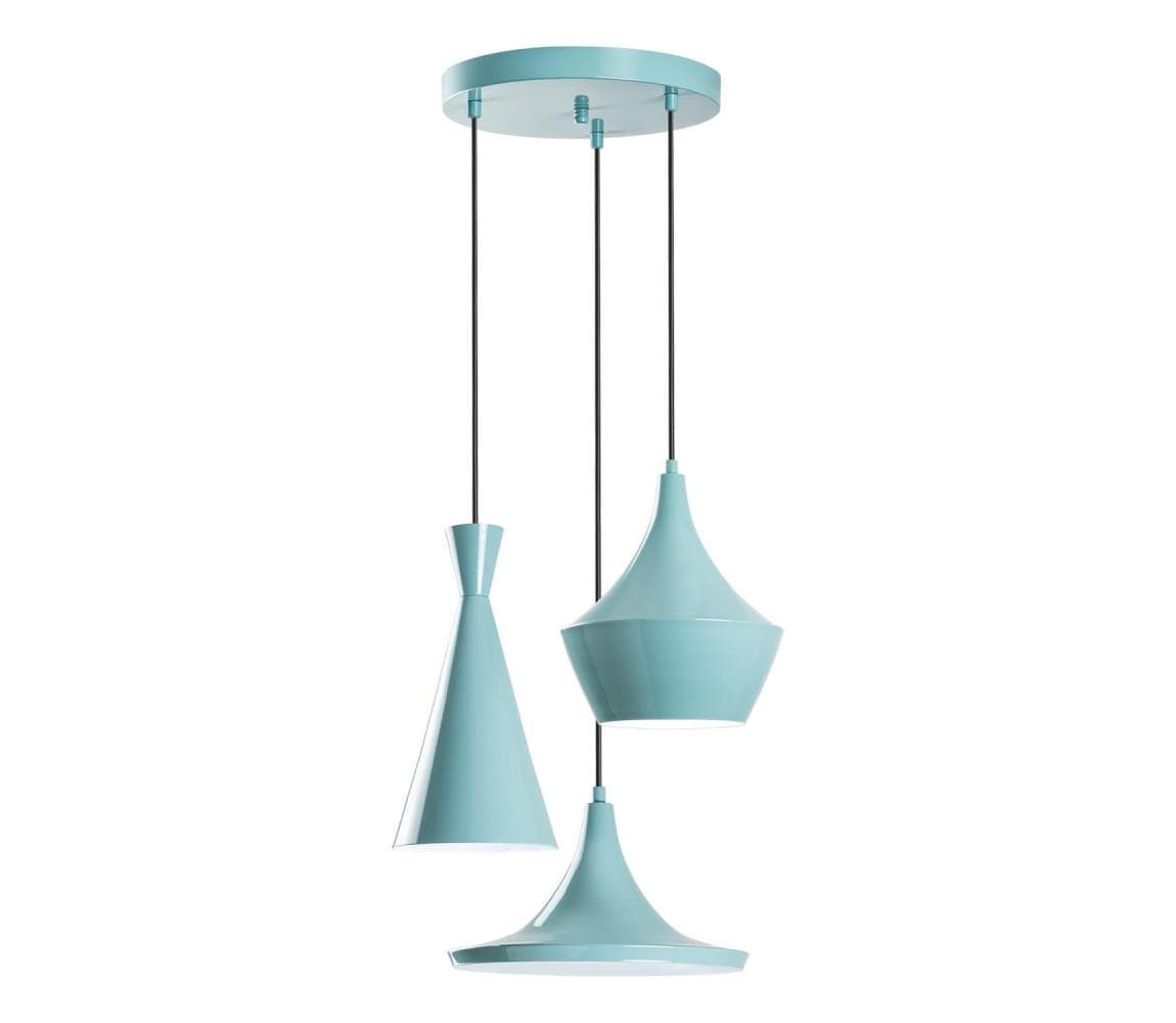 Luster na lanku TOM 3xE27/40W/230V modrá 892OPV2095 1