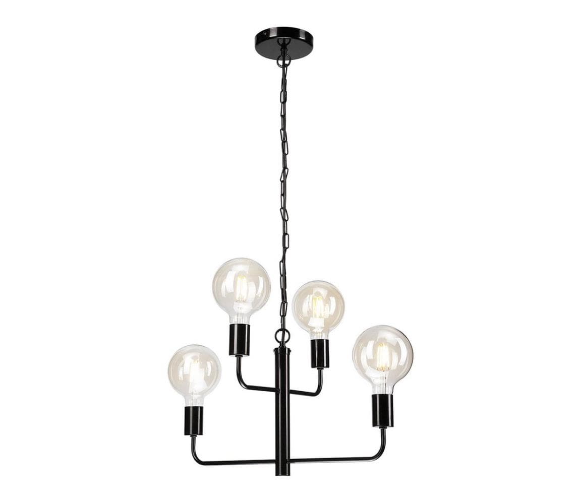 Luster na reťazi ORLANDO 4xE27/60W/230V čierna LM 4.147 1