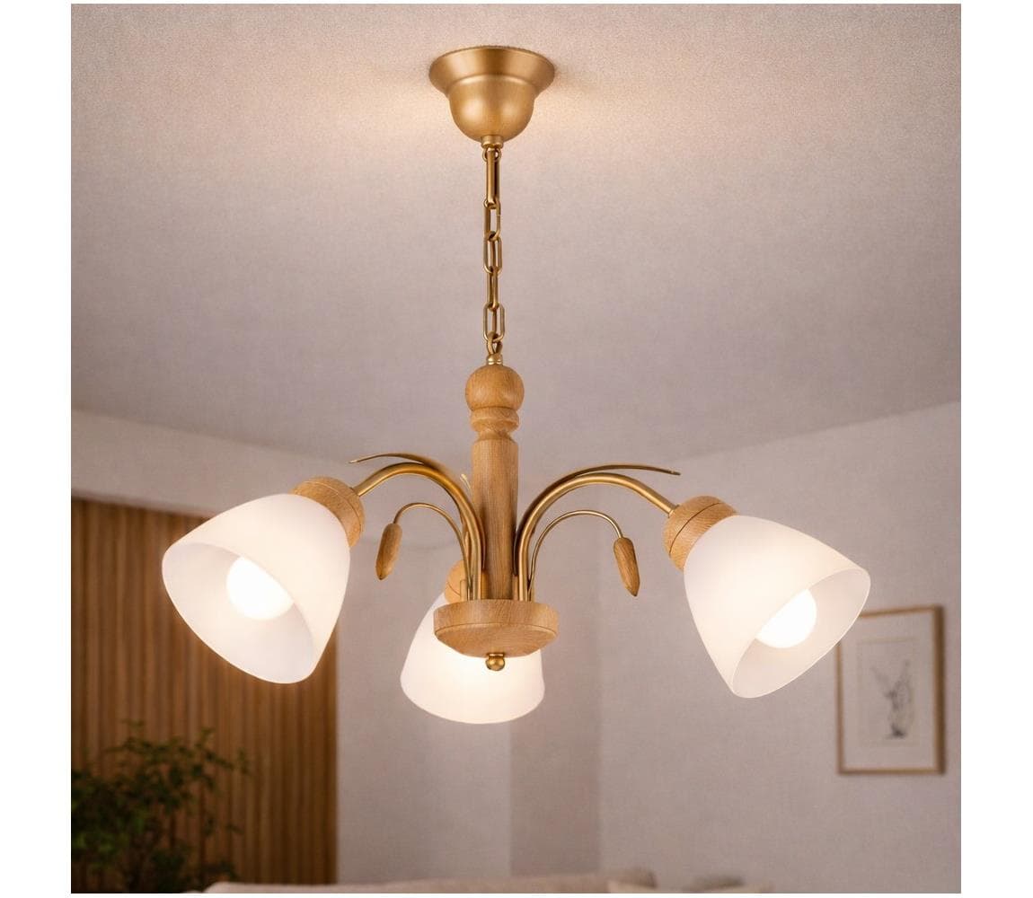 Luster na reťazi TULIPAN 3xE27/60W/230V dub LM-3.24 OAK 1