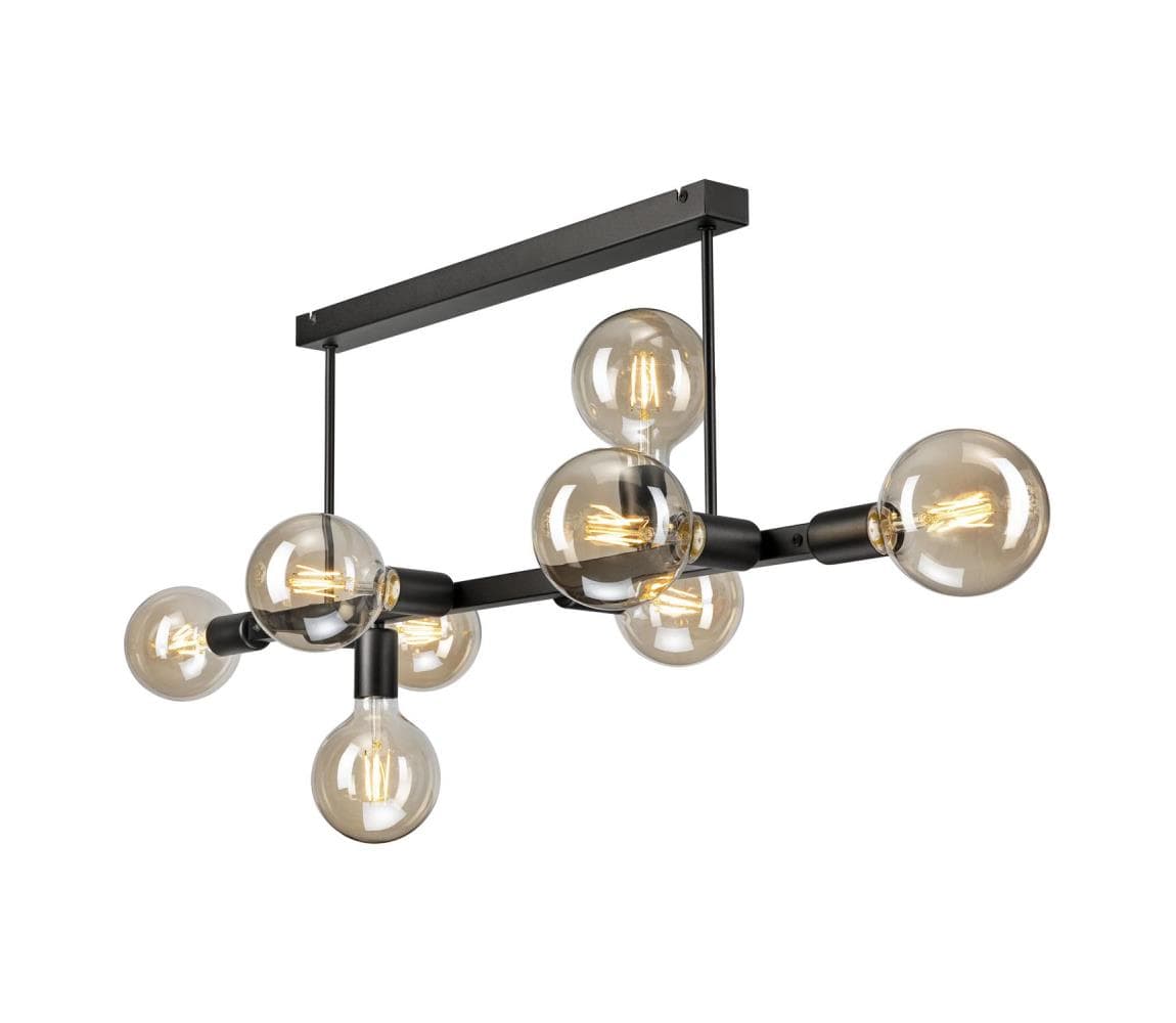 Luster na tyči ASTRID 8xE27/60W/230V čierna LM-8.146/CZARNY MAT 1