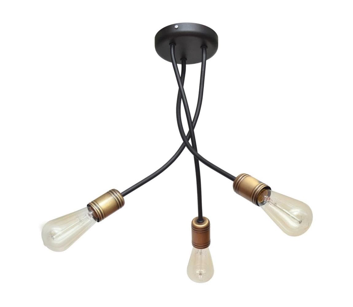 Luster na tyči HARVARD 3xE27/15W/230V W-1026/3 BK+AB 1