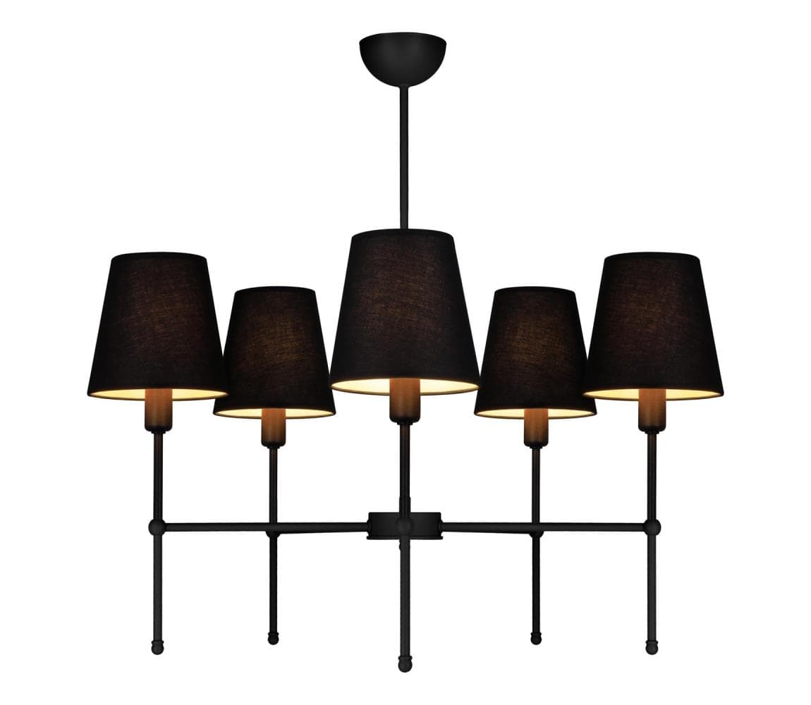 Luster na tyči MADELA 5xE14/40W/230V čierna 0157 1