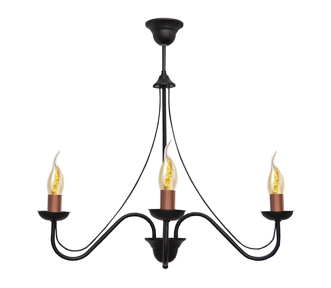 Luster na tyči MALBO 3xE14/60W/230V W-2940/3 BK+BR 1