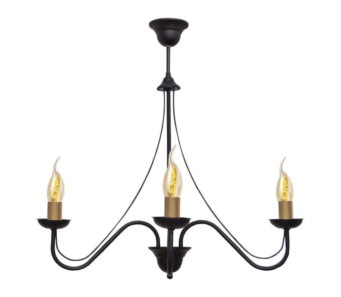 Luster na tyči MALBO 3xE14/60W/230V W-2940/3 BK+GO 1
