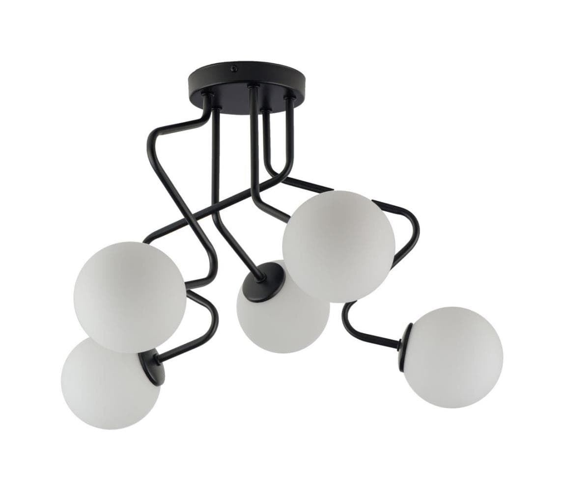 Luster na tyči ZIGZAG 5xG9/12W/230V čierna 33294 1