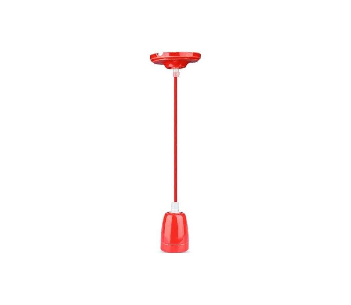 Napájací kábel 1xE27/60W/230V červená/porcelán 3807 1