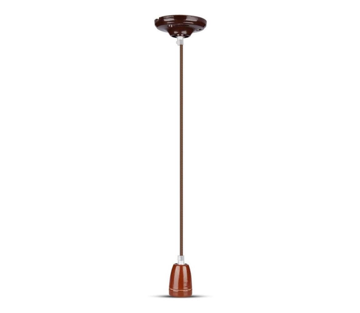 Napájací kábel 1xE27/60W/230V hnedá/porcelán 3810 1