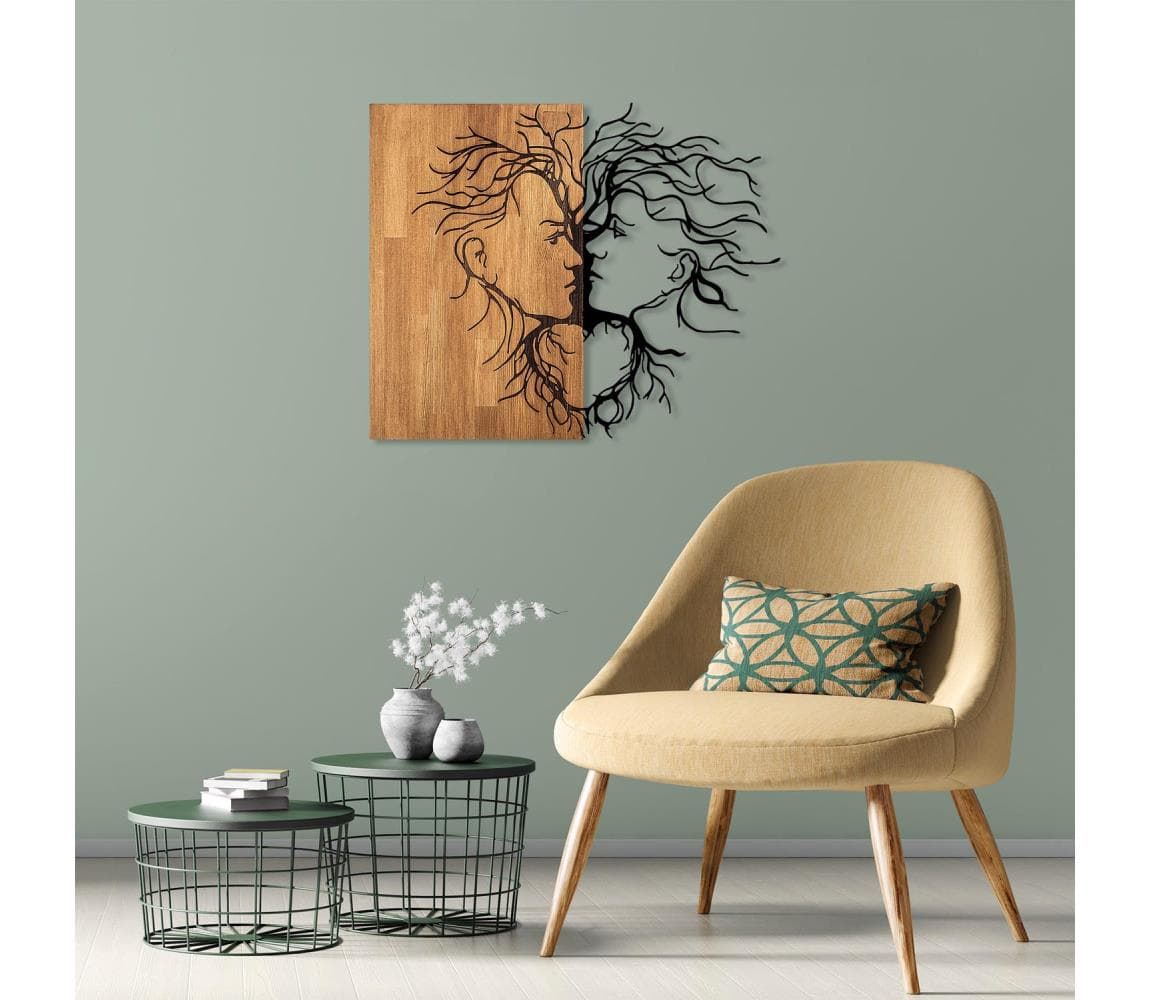 Nástenná dekorácia 96x79 cm láska drevo/kov 899SKL2302 1