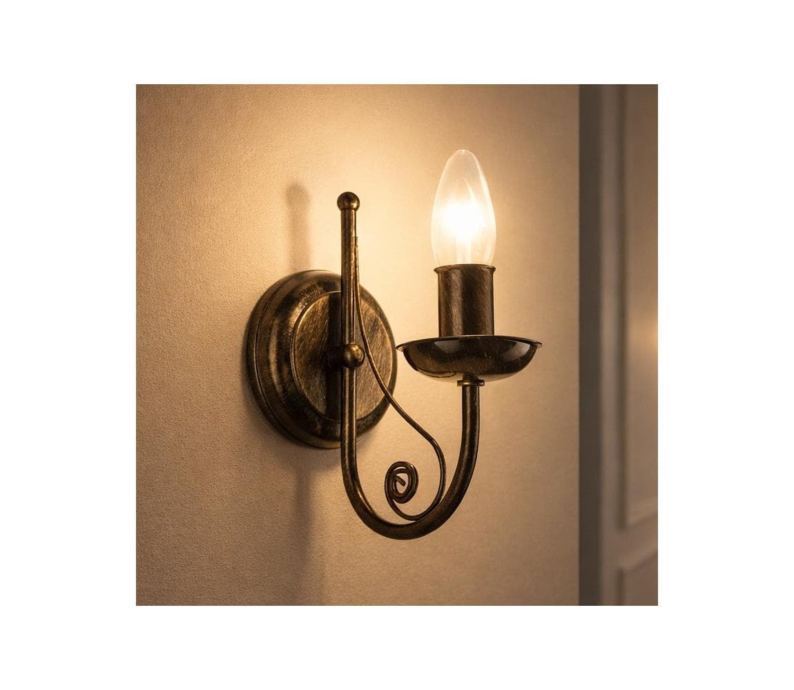 Nástenná lampa DONATO 1xE14x40W/230V patina KM 1.29 CZARN 1
