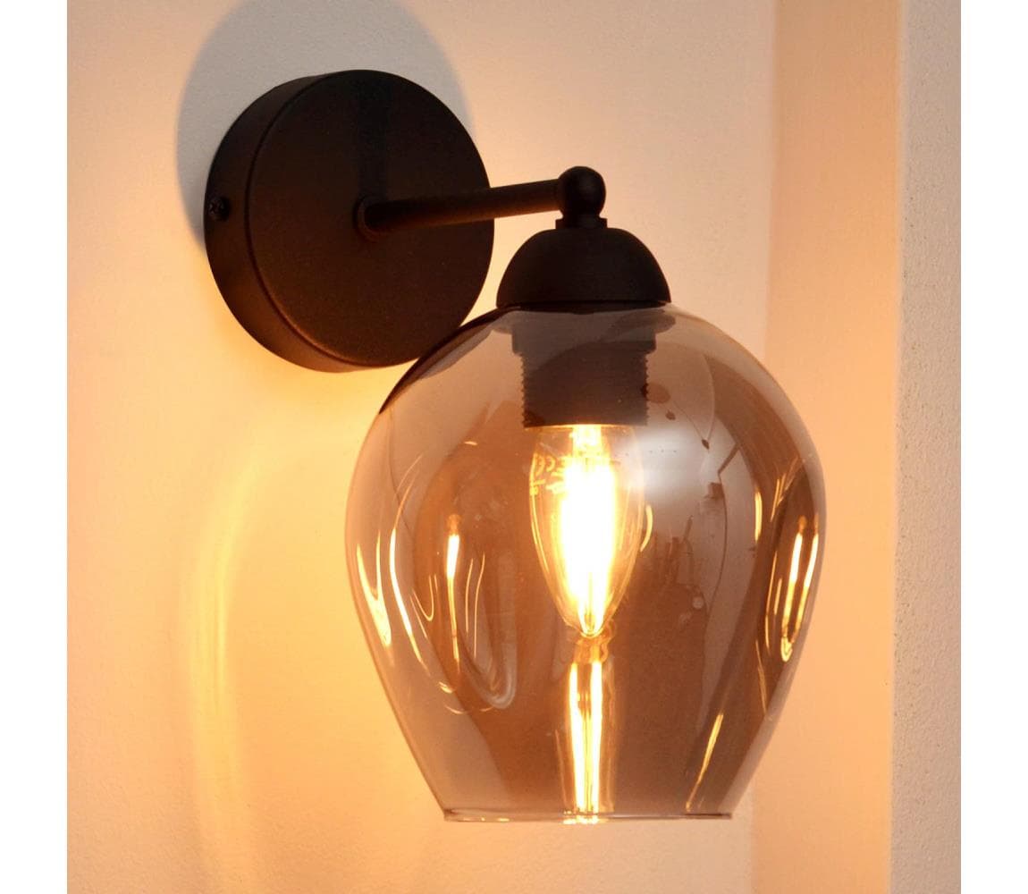 Nástenná lampa LILI 1xE27/15W/230V čierna/šedá KK-8015/1 BK-B+SM 1