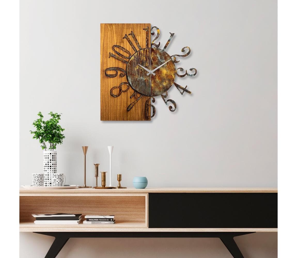 Nástenné hodiny 58x58 cm 1xAA drevo/kov 891TNL3291 1