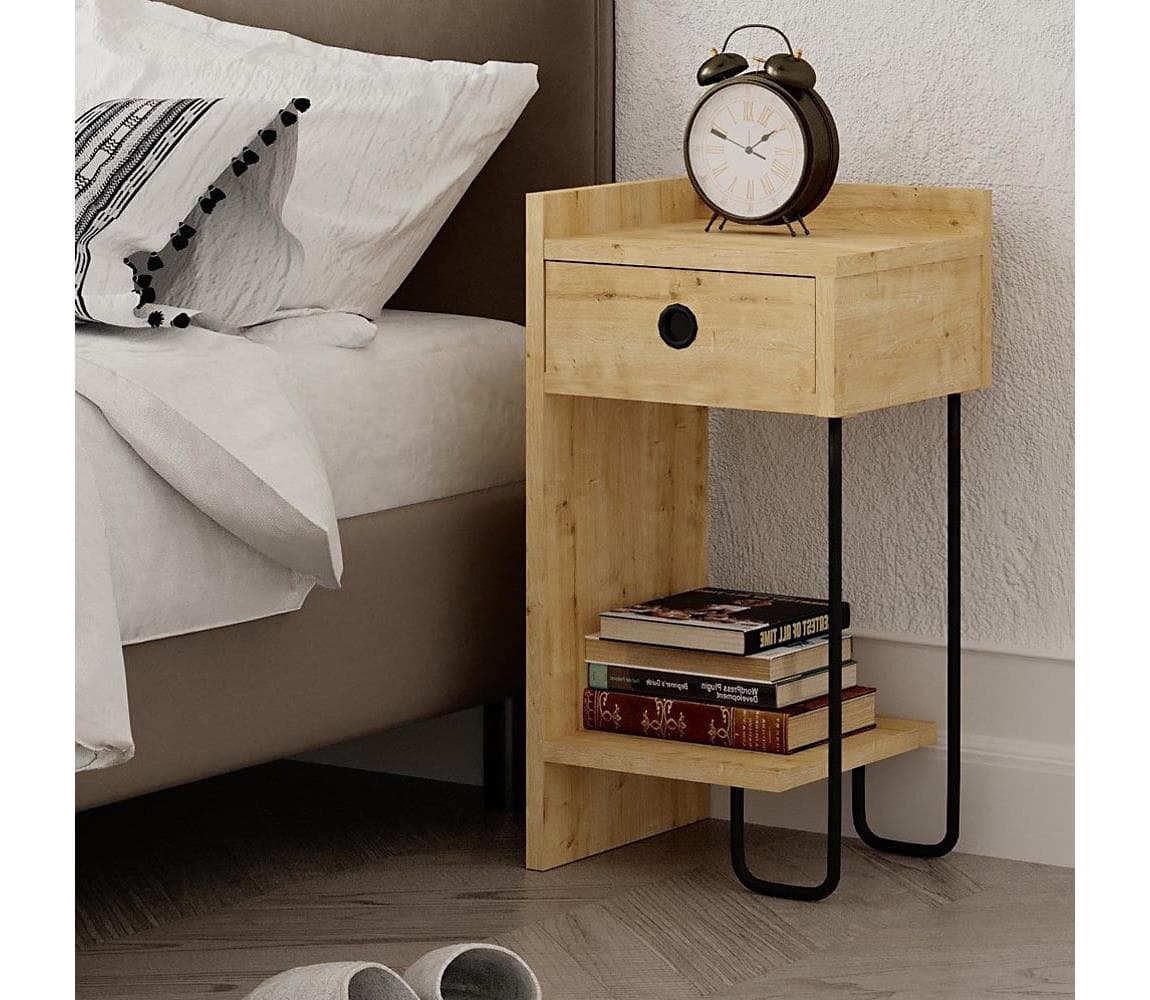 Nočný stolík CACTUS 60x29,5 cm béžová/čierna 855DTE3518 1
