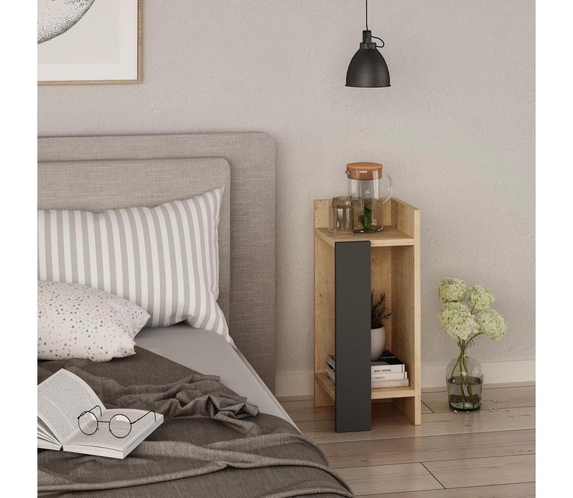 Nočný stolík ELOS 60x25 cm hnedá/antracit 855DTE3503 1