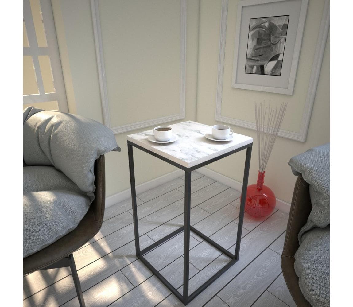 Odkladací stolík PURE 62x35 cm biela/čierna 801CMY2867 1