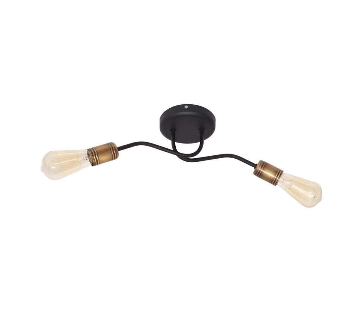 Prisadený luster HARVARD 2xE27/15W/230V W-1026/2 BK+AB 1
