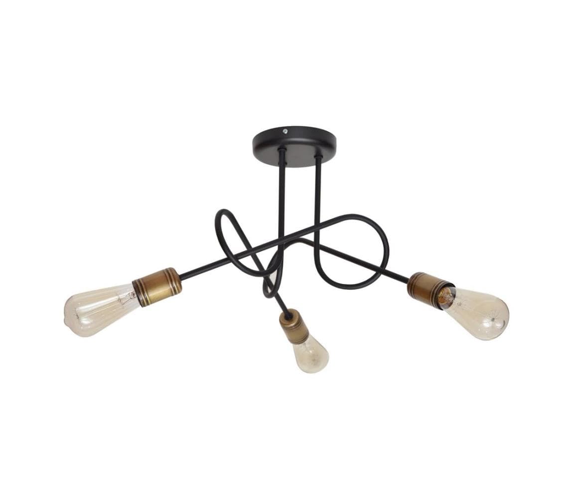 Prisadený luster OXFORD 3xE27/15W/230V W-2016/3 BK+AB/H 1