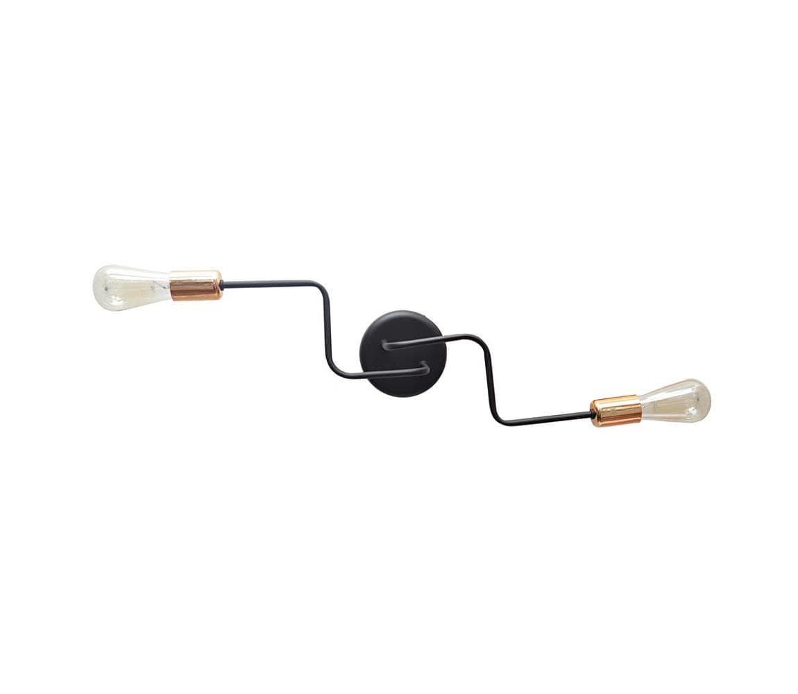 Prisadený luster TUBE 2xE27/15W/230V čierna P-1924/2 BK+BR 1