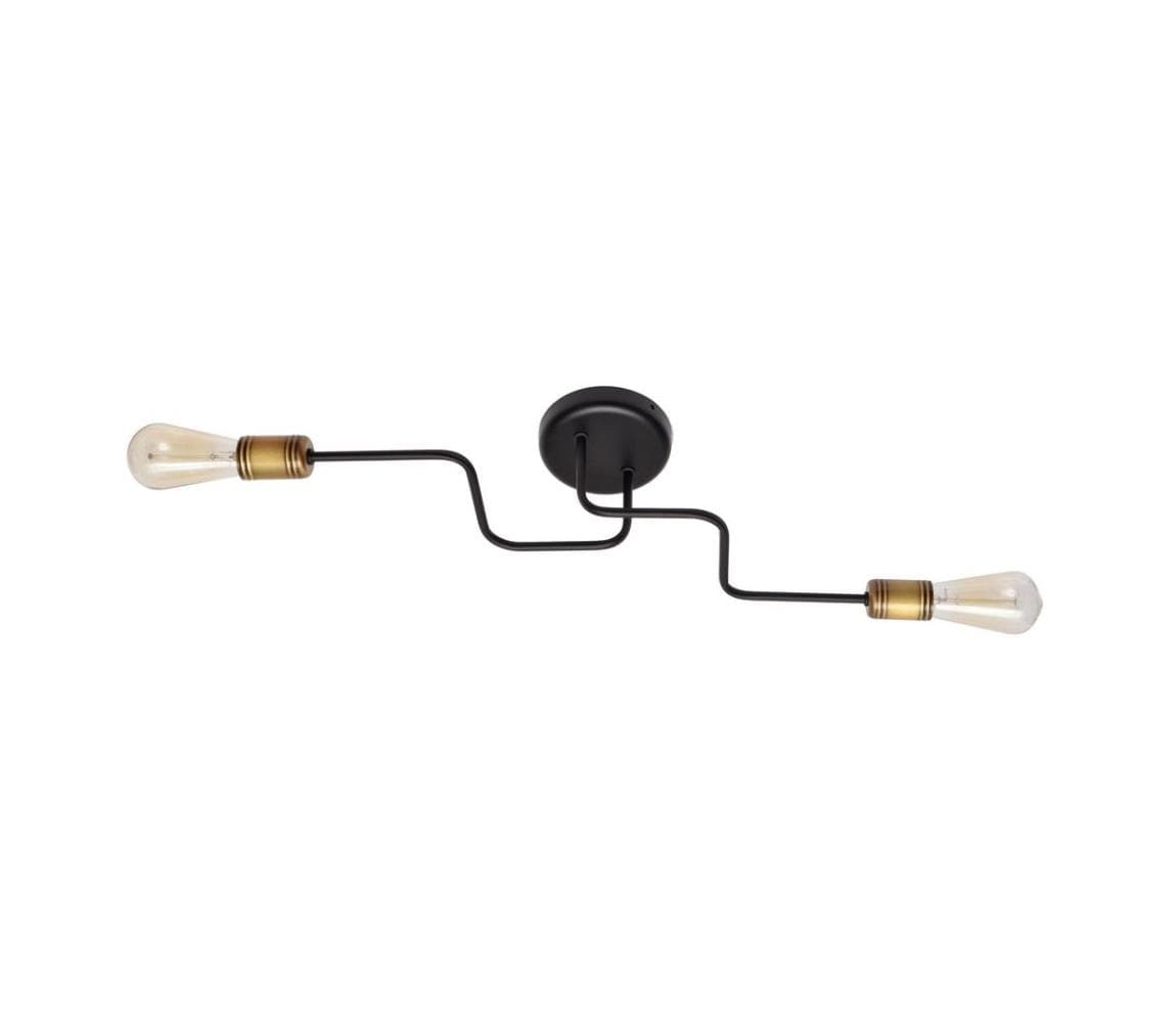 Prisadený luster TUBE 2xE27/15W/230V P-1924/2 BK+AB 1
