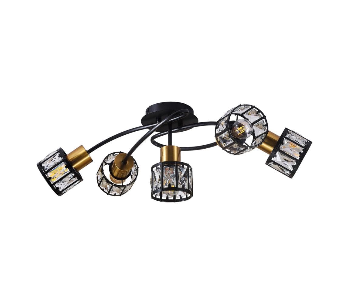 Prisadený luster ZAHARA 5xE27/10W/230V čierna 336804 1
