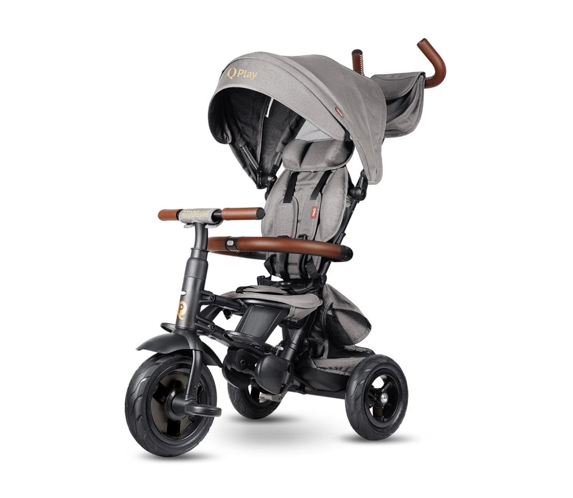 QPlay - Detská trojkolka 6v1 RITO DELUXE sivá S380-17-grey 1
