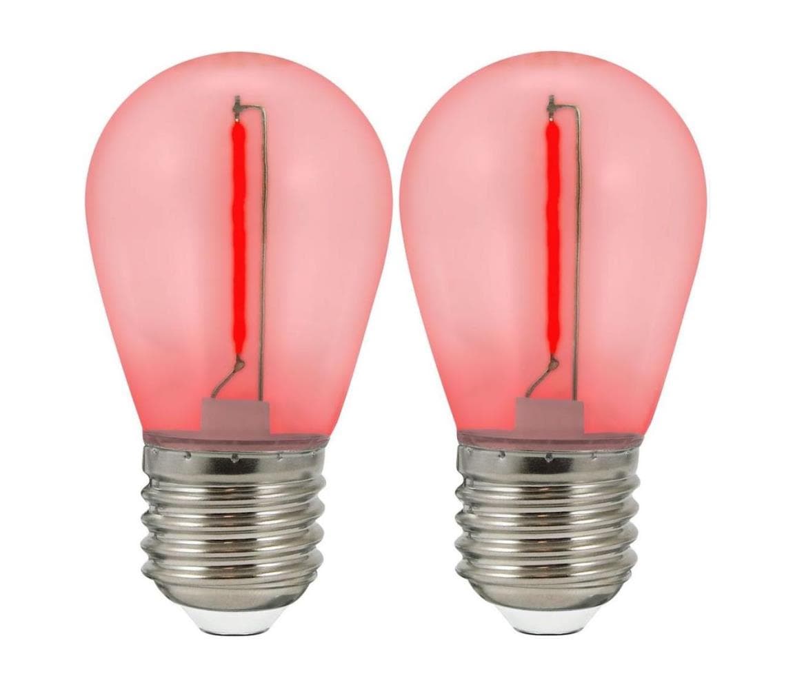 SADA 2x LED Žiarovka PARTY E27/0,3W/36V červená 322180 1