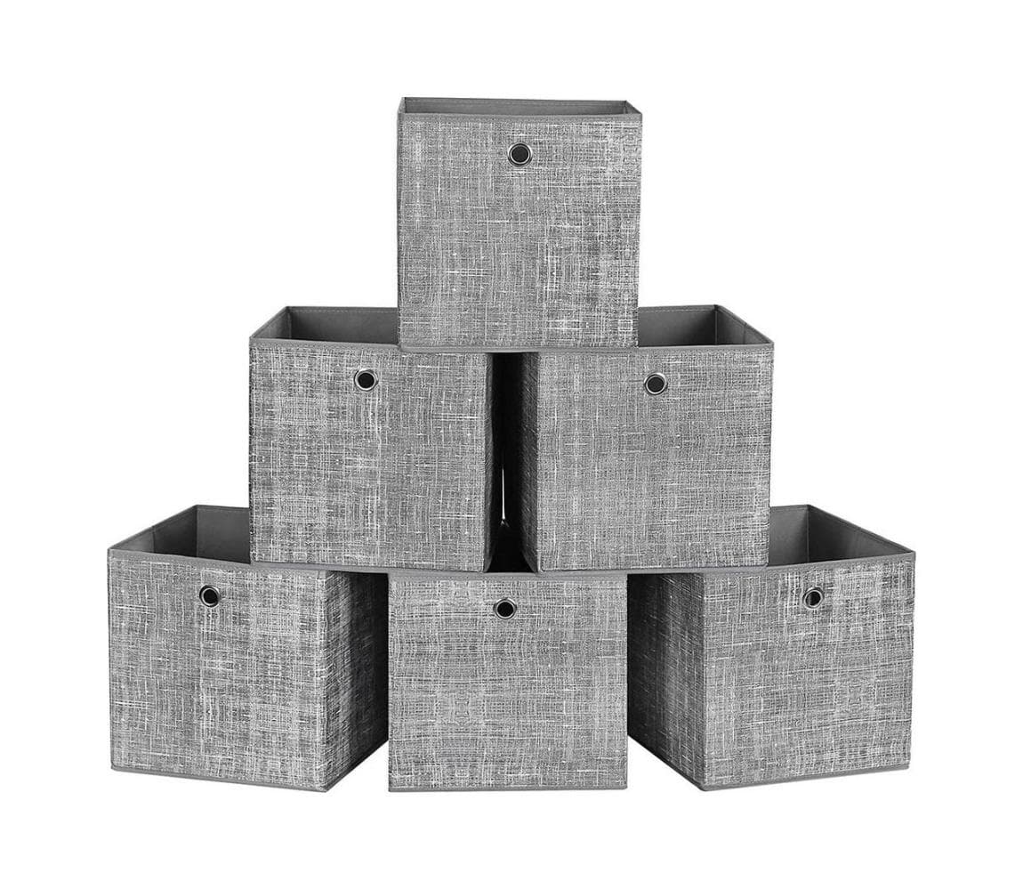 Sada 6 úložných boxov CURAN 30x30x30 cm, sivá RFB002G02V1 1