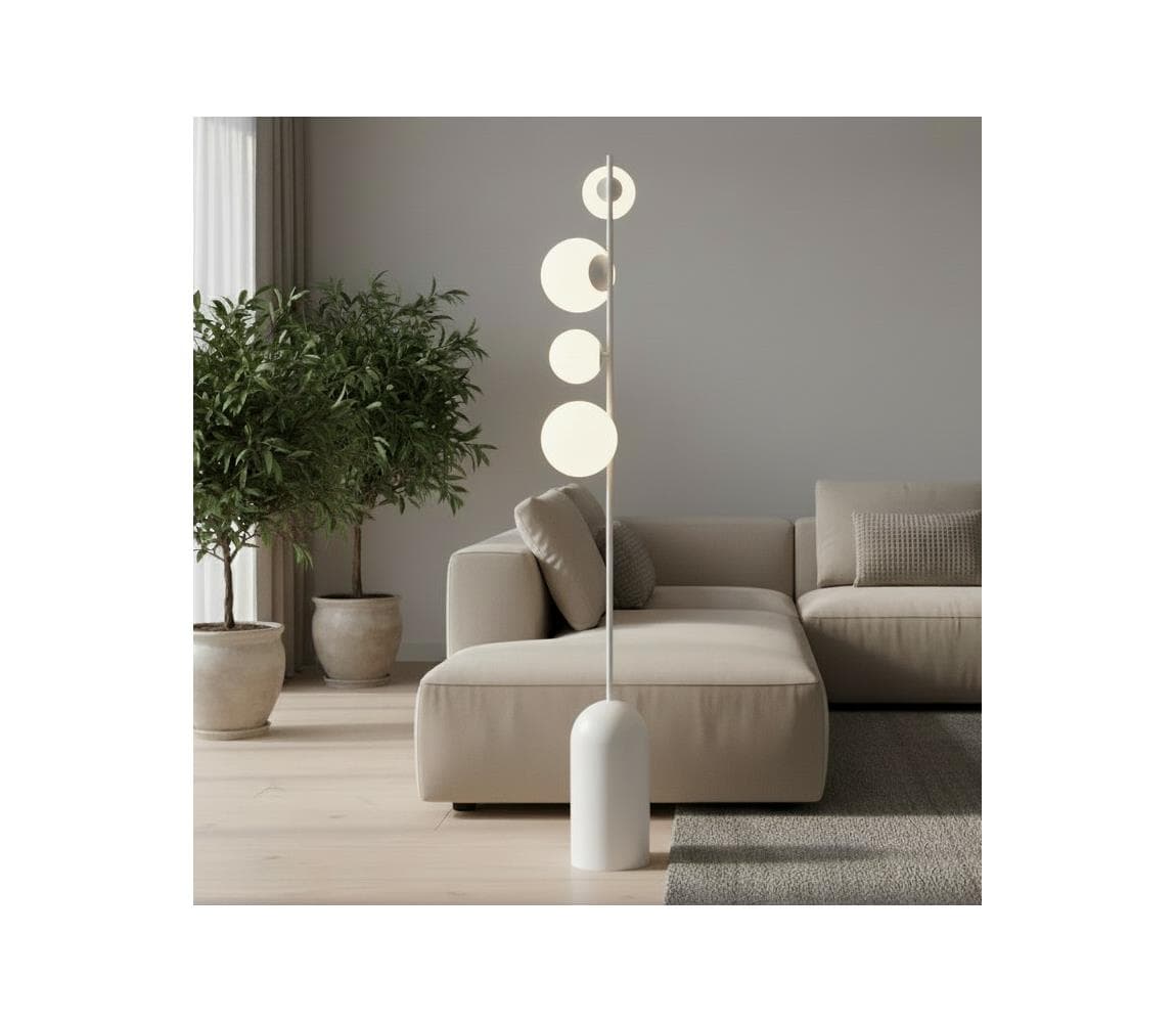 EMIBIG Stojacia lampa ETNO 4xG9/8W/230V biela 1500/LP4 1