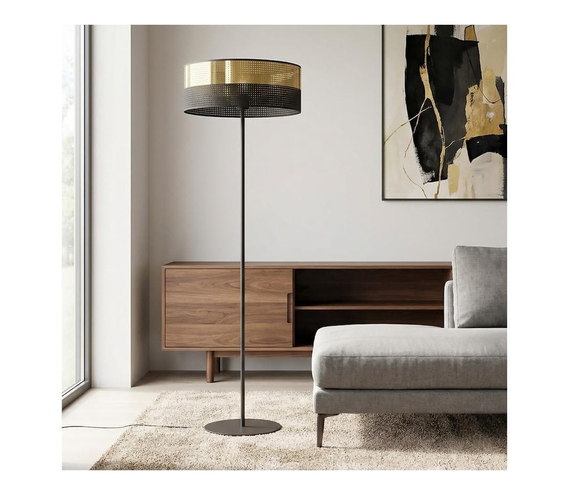 EMIBIG Stojacia lampa LUX 1xE27/15W/230V čierna/zlatá 1649/LP1 1