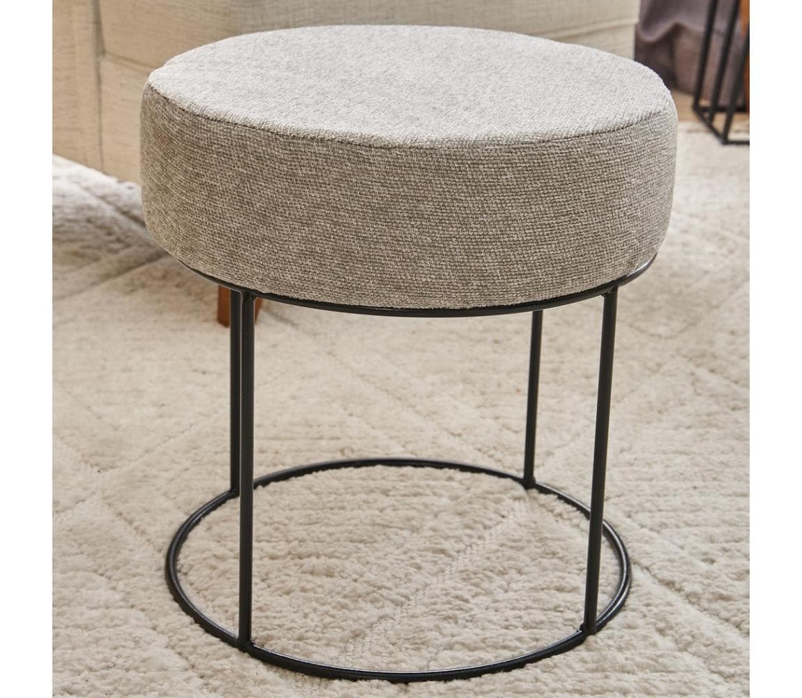 Taburet JAVI, priemer 40 cm, krémový 825BLC2382 1