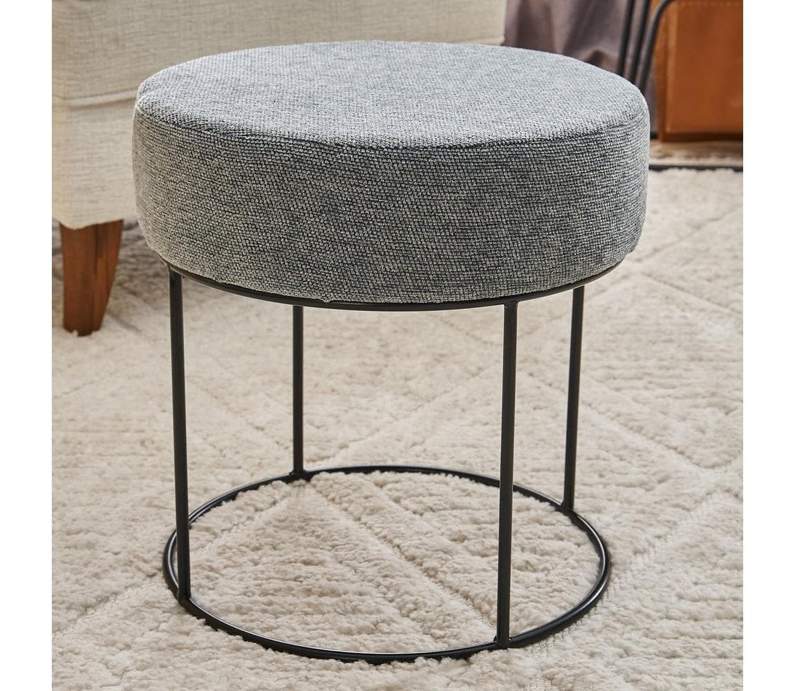 Taburet JAVI, priemer 40 cm, sivý 825BLC2384 1