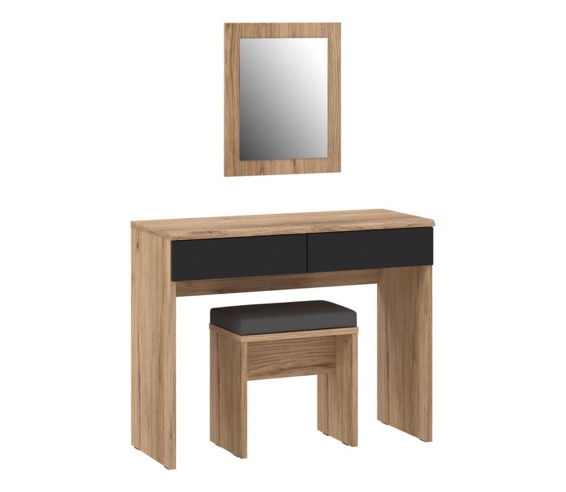 Toaletný stolík ERO + taburet hnedá/čierna DQLT321ST-M368A 1