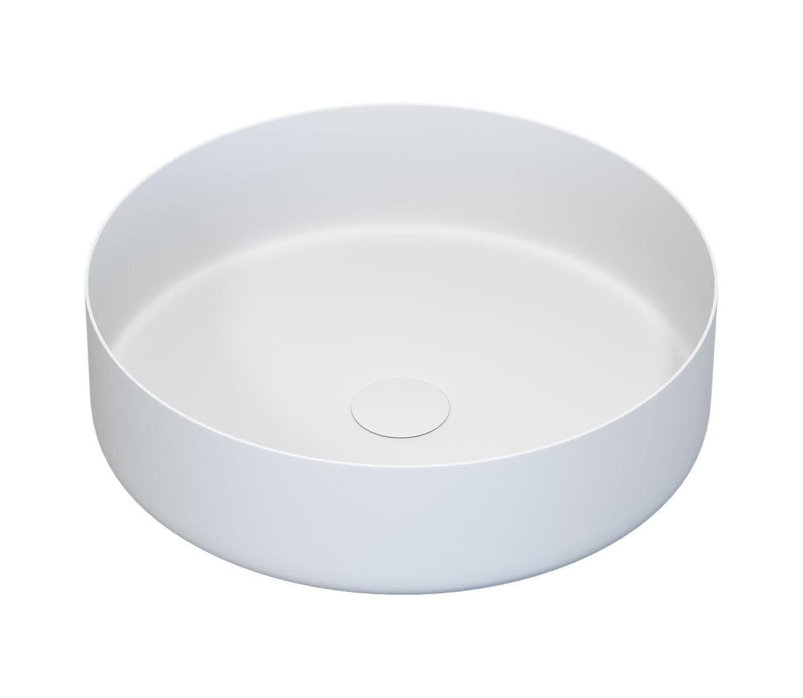BATH DELUXE Umývadlo na dosku LJORDAL, Ø 40 cm, oceľ/biela 06-040-16-01-00 1