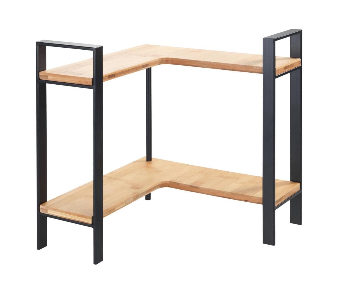 WENKO 53028100 - Polica LOU 30x33 cm čierna/hnedá 53028100 1