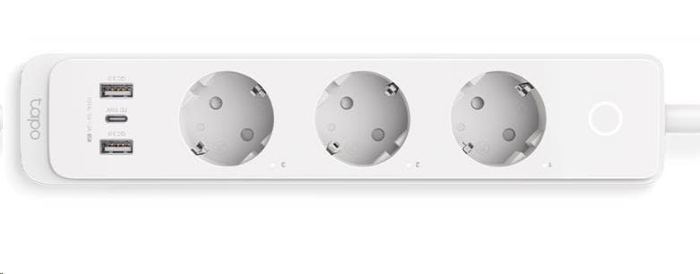 TP-Link Tapo P300(EU) šikovný WiFi predlžovací kábel (3x230V, 2xUSB-A, 1xUSB-C, 2300W, 10A, 2, 4 GHz, BT) 1