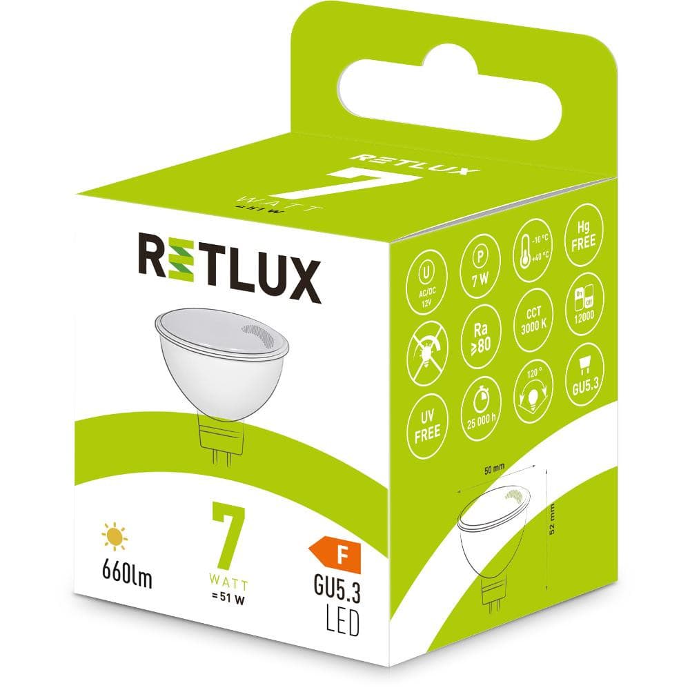 RLL 420 GU5.3 spot 7W 12V WW RETLUX 1