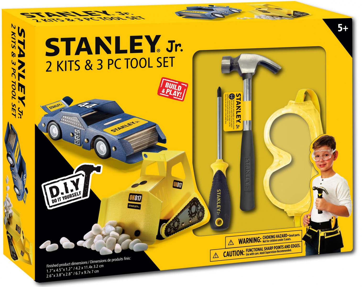 Stanley Jr. U004-K02-T03-SY Sada autíčko, bager a 3 kusov náradia 1