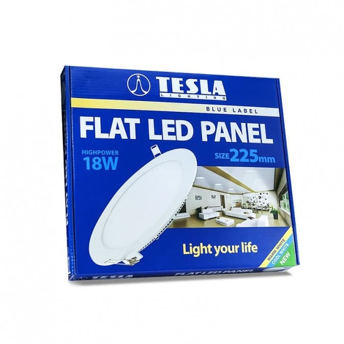 TESLA - LED DL201840-3RW, podhľadové svietidlo 18W, 230V, 1200lm, 35 000h, 4000K, Ra?80, 120 °