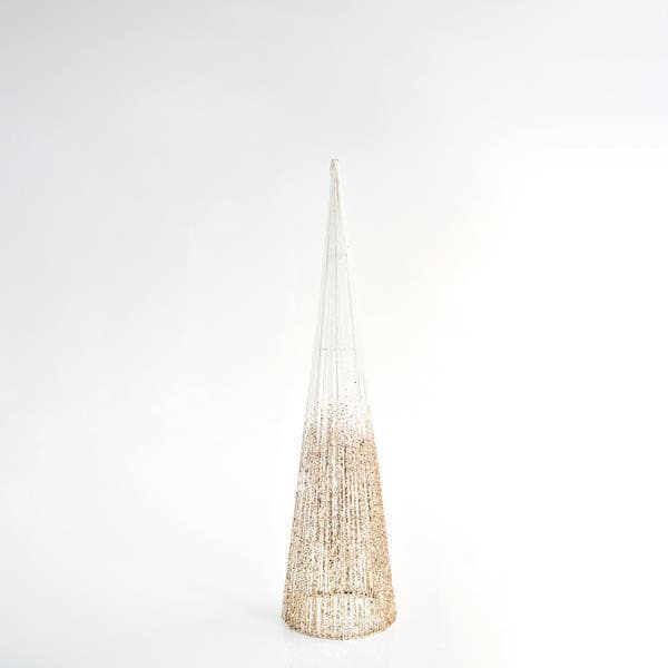 Eurolamp Stromový kornút ozdoba, biele trblietky, 20 x 80 cm, 1 ks 1