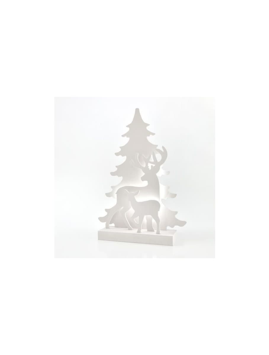 Eurolamp Stolová dekorácia so stromčekom as jeleňami, 11 LED, na batérie, 29 x 8 x 40,5 cm, 1 ks