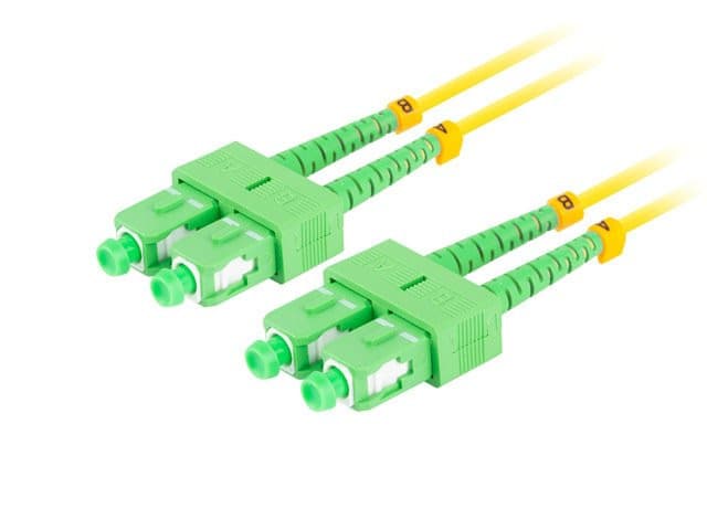 LANBERG optický patch cord SM SC/APC-SC/APC duplex 1m LSZH G657A1 priemer 3mm, farba žltá 1