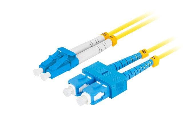 LANBERG optický patch cord SM SC/UPC-LC/UPC duplex 2m LSZH G657A1 priemer 3mm, farba žltá