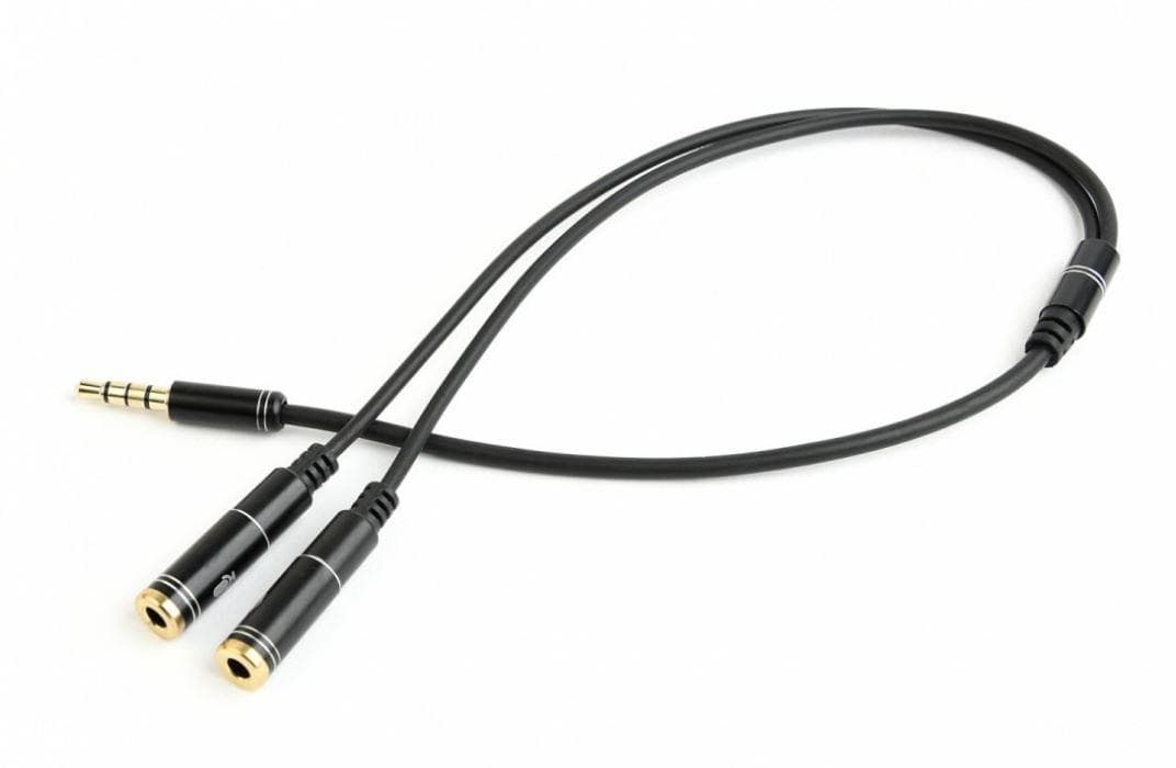 GEMBIRD 3,5 mm jack audio+microphone redukcia, 20 cm, 2xF/M, 4pin 1