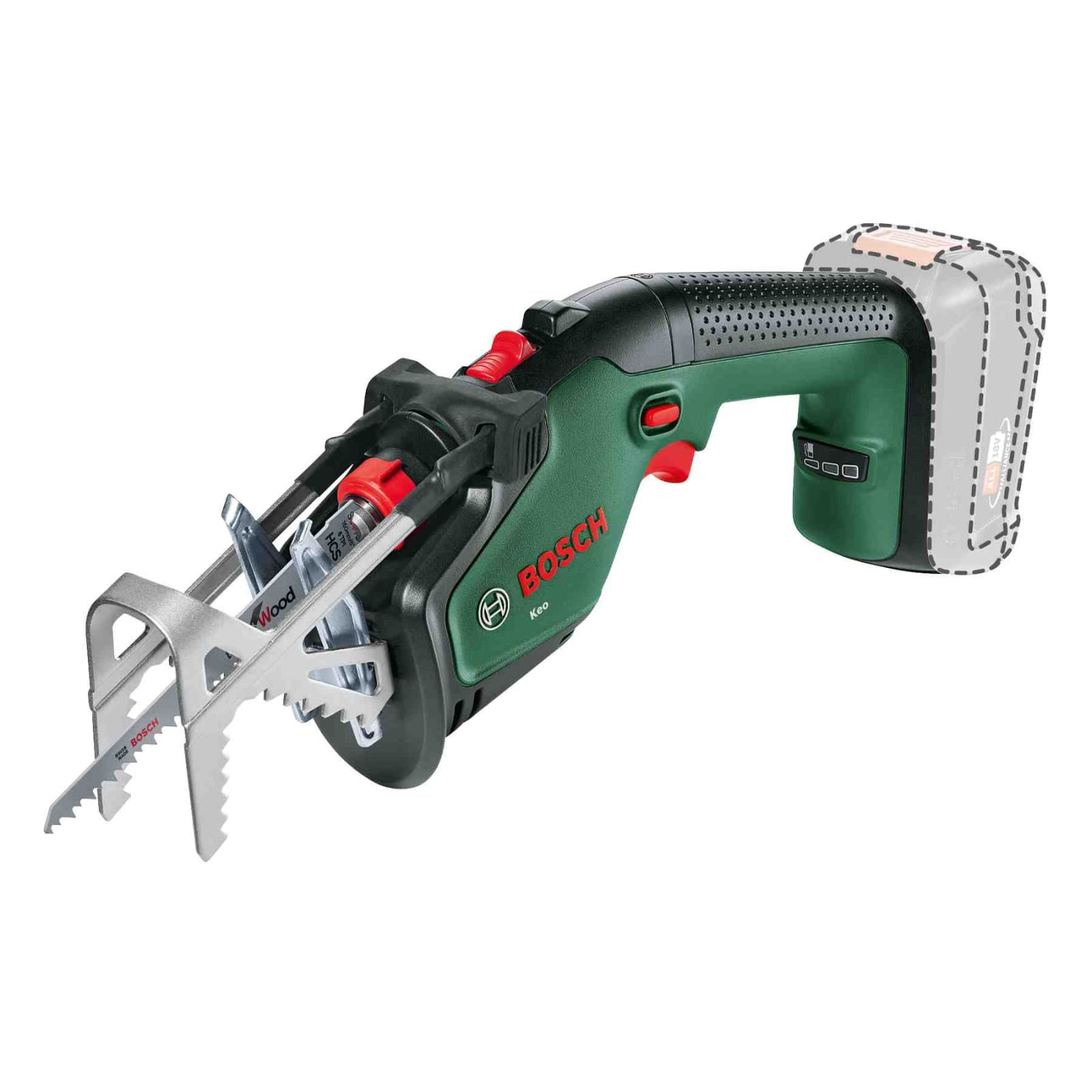 BOSCH Keo, akumulátorová záhradná pílka, 10, 8 V, rezná kapacita 60-80 mm, akumulátor